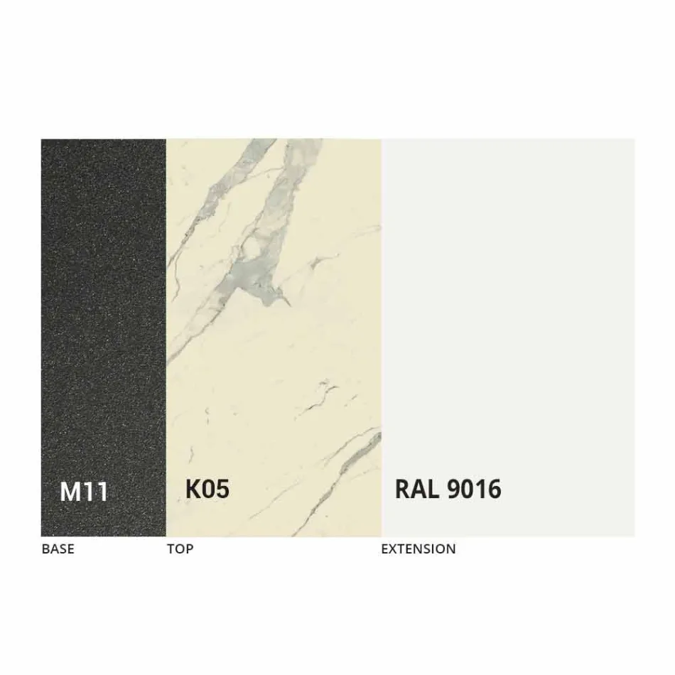 Extendable Dining Table Ceramic Top up to 2.8 m Made in Italy - Paoluccio Viadurini