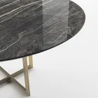 Dining Table with Round Top in Porcelain Stoneware Made in Italy - Emilio Viadurini