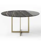 Dining Table with Round Top in Porcelain Stoneware Made in Italy - Emilio Viadurini