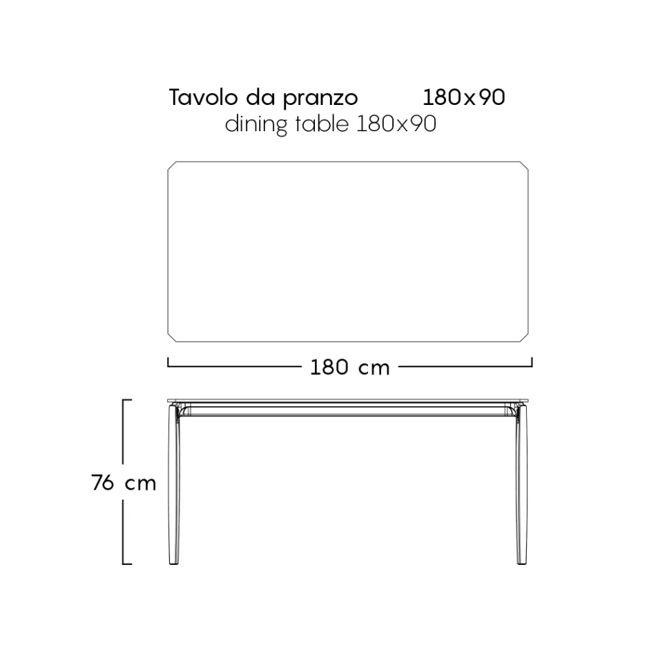 Garden Dining Table Top in Porcelain Stoneware Made in Italy - Tarik Viadurini