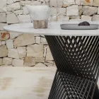 Outdoor Dining Table in Aluminium and Stoneware Top Made in Italy - Donovan Viadurini