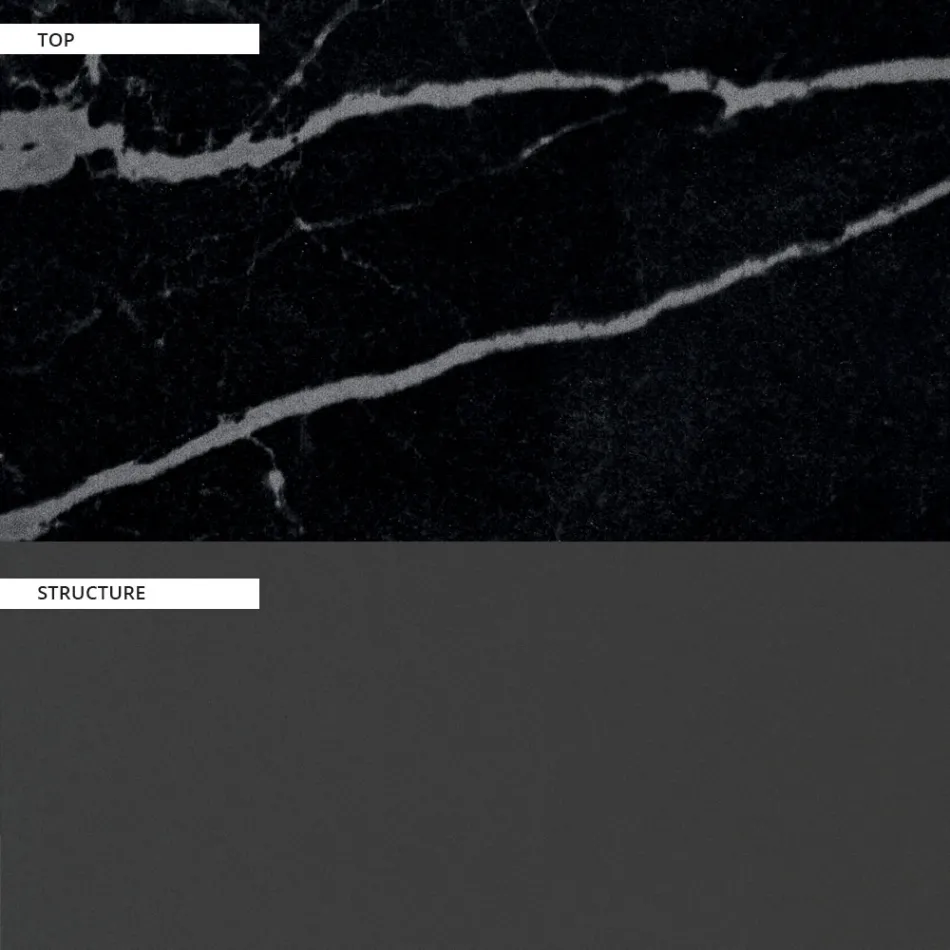 Outdoor Dining Table in Aluminium and Stoneware Top Made in Italy - Donovan Viadurini