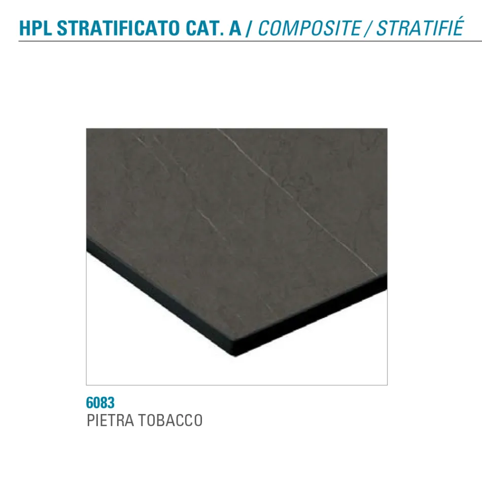 Fixed Dining Table in Metal and Stratified Hpl Made in Italy - Bastiano Viadurini