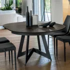 Round Dining Table with Extendable Top to 180 cm Made in Italy - Muschio Viadurini