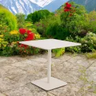 Square Table 80x80 cm Outdoor Made of Beige Aluminium - Alfresco Viadurini