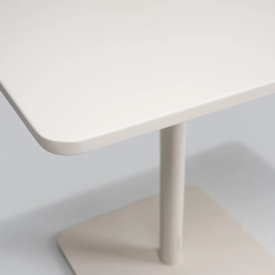 Square Table 80x80 cm Outdoor Made of Beige Aluminium - Alfresco Viadurini