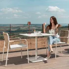 Square Table 80x80 cm Outdoor Made of Beige Aluminium - Alfresco Viadurini