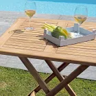 Square Garden Table 80x80 cm Made of Teak - Amico Viadurini