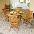 Square Garden Table 80x80 cm Made of Teak - Amico Viadurini