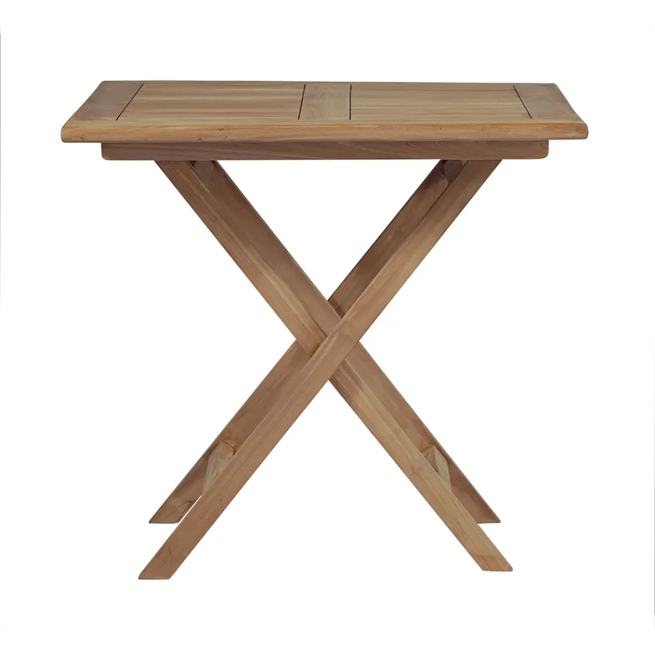 Square Garden Table 80x80 cm Made of Teak - Amico Viadurini