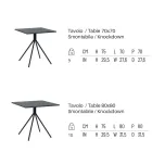 Square Outdoor Table in Galvanized Steel Made in Italy - Ralph Viadurini