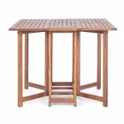 Square Outdoor Table in Acacia Wood with 4 Folding Chairs - Sage Viadurini