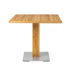Square Outdoor Table in Teak and Metal - Marie Viadurini