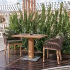 Square Outdoor Table in Teak and Metal - Marie Viadurini
