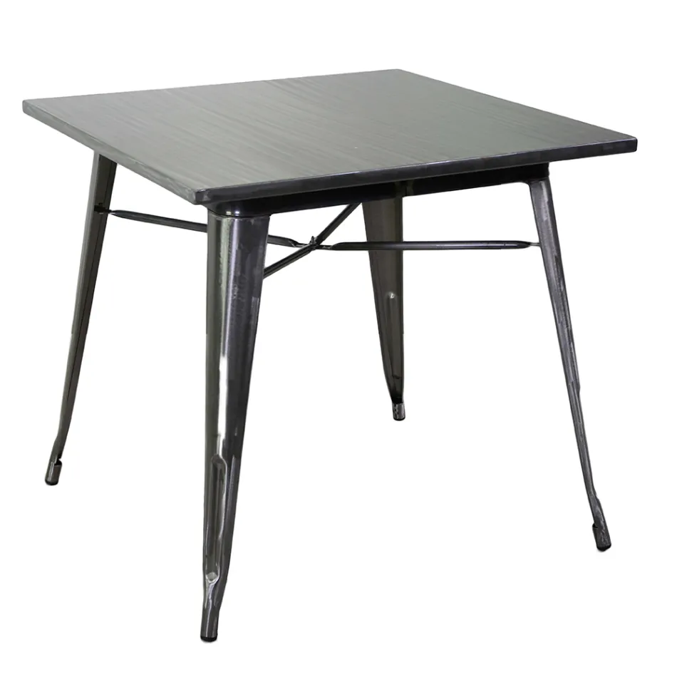 Indoor and Outdoor Square Table Made of Iron - Stationery Viadurini