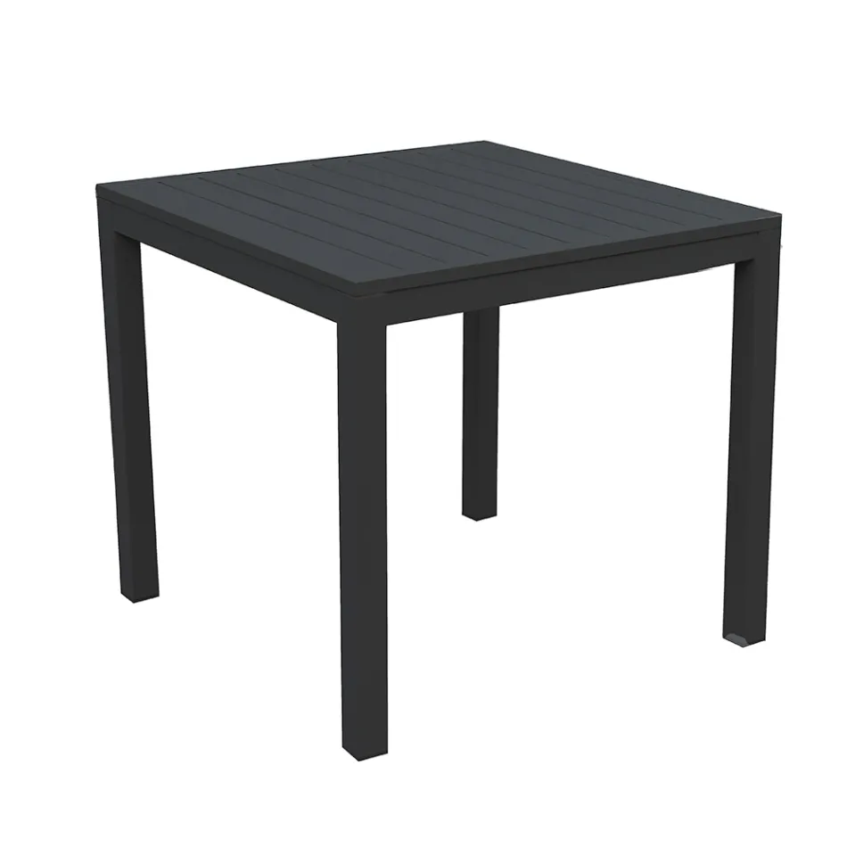 Fixed Square Garden Table Made of Aluminium - Marker Viadurini