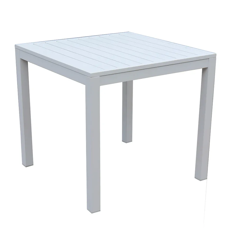 Fixed Square Garden Table Made of Aluminium - Marker Viadurini