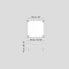 Fixed table design square MDF and Luigi chromed steel Viadurini