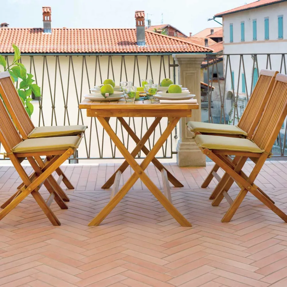 Rectangular Garden Table 120x70 cm Made of Teak - Alba Viadurini