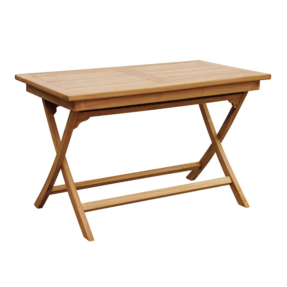 Rectangular Garden Table 120x70 cm Made of Teak - Alba Viadurini