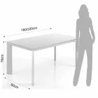 Rectangular table extending up to 220 cm Jordy white matt Viadurini