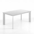 Jordy matt white rectangular table extendable up to 220 cm