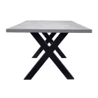 Rectangular Garden Table in Aluminum and Gray Resin - Nuvia Viadurini