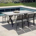 Rectangular Garden Table in Aluminum and Gray Resin - Nuvia