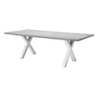 Rectangular Garden Table in Aluminum and Gray Resin - Nuvia Viadurini