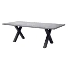 Rectangular Garden Table in Aluminum and Gray Resin - Nuvia Viadurini