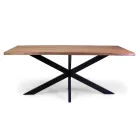 Rectangular Indoor Table with Solid Acacia Wood Top - Brindisi Viadurini
