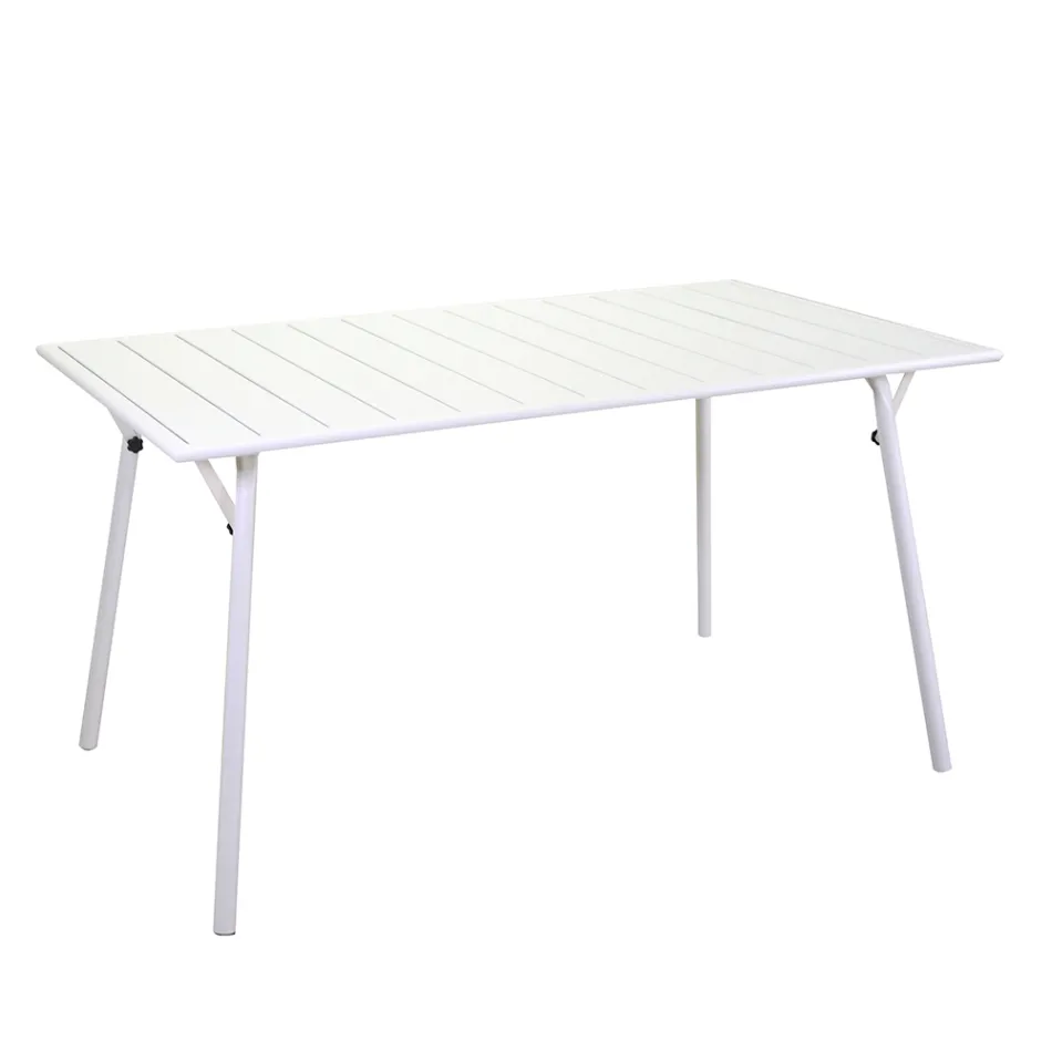 Rectangular and Folding Garden Table Made of Metal - Ribbon Viadurini
