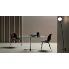 Modern Rectangular Table in Smoked or Extra-clear Glass Made in Italy - Dolce Viadurini
