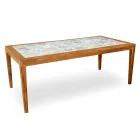 Rectangular Table Made of Acacia Wood and Ceramic Top - Technical Viadurini