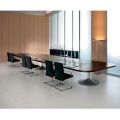Meeting table in shaped dark oak melamine - Gaelle