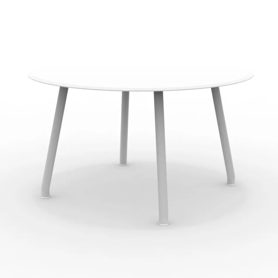 130 cm Round Outdoor Aluminium Table in Different Finishes - Resplendent Viadurini