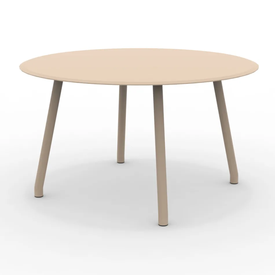 130 cm Round Outdoor Aluminium Table in Different Finishes - Resplendent Viadurini
