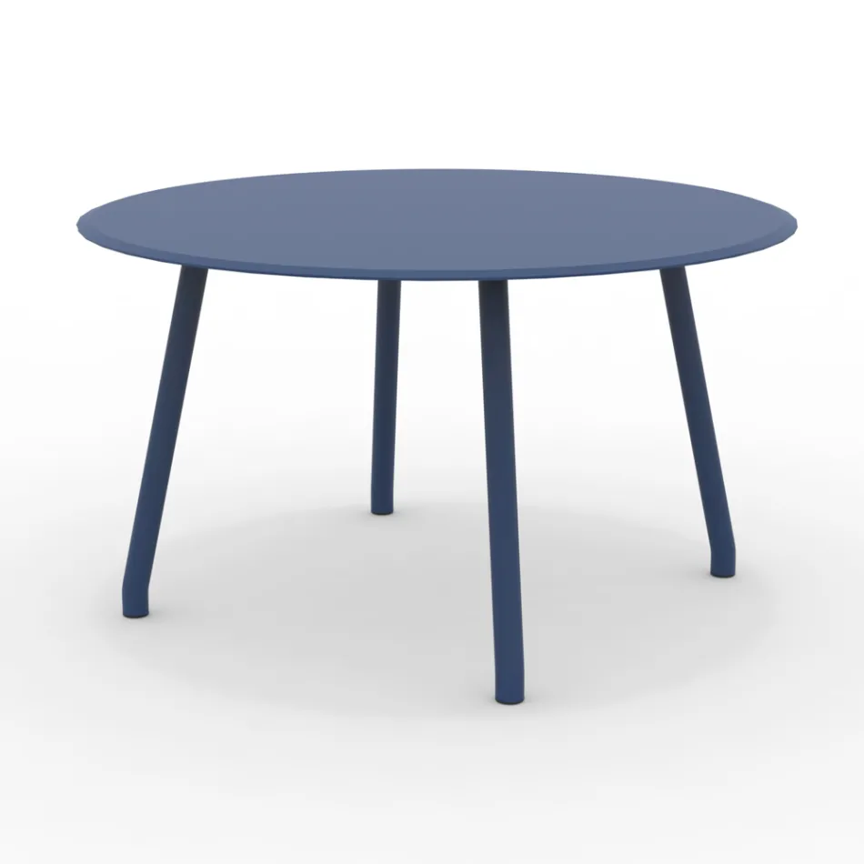 130 cm Round Outdoor Aluminium Table in Different Finishes - Resplendent Viadurini
