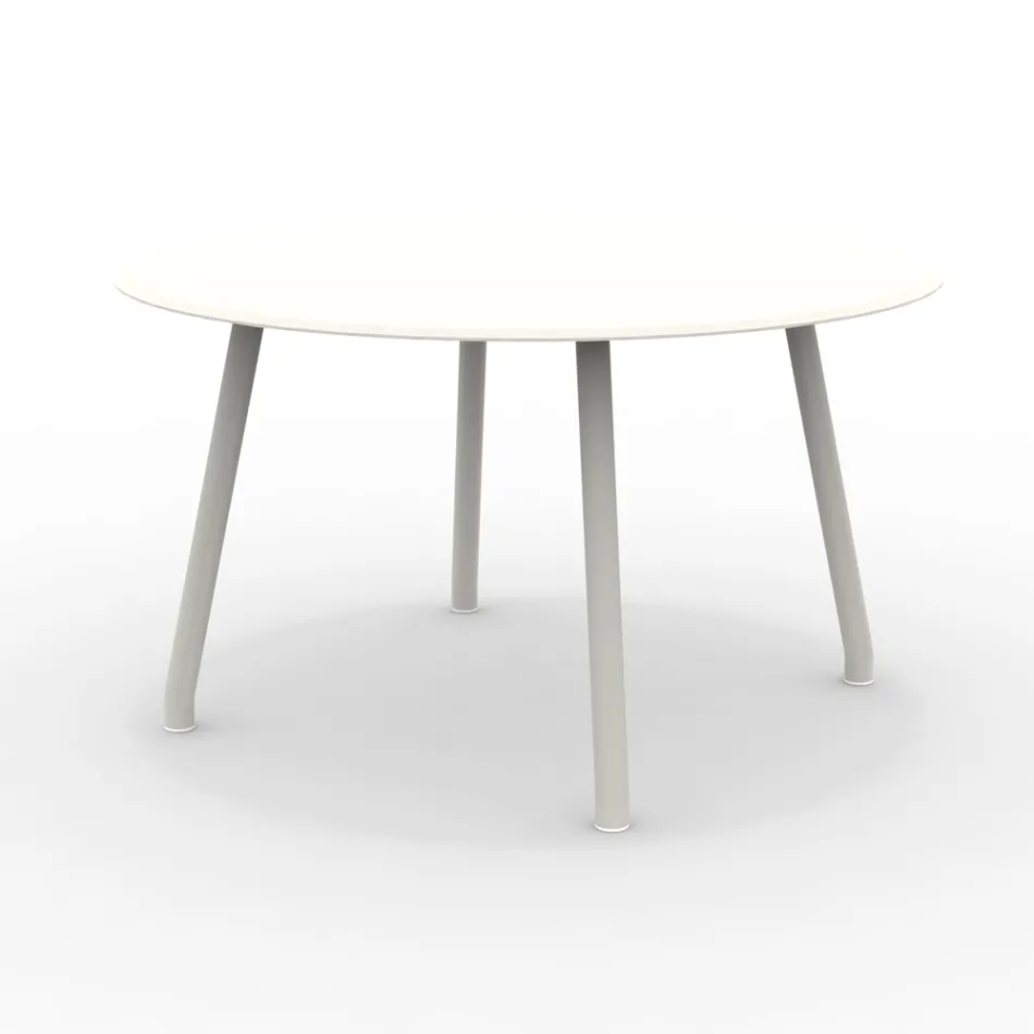 130 cm Round Outdoor Aluminium Table in Different Finishes - Resplendent Viadurini