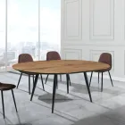 Round Table Extendable to 150 cm Light Walnut Finish - Capone Viadurini