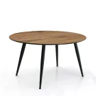 Round Table Extendable to 150 cm Light Walnut Finish - Capone Viadurini