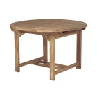 Round Outdoor Table Extendable to 170 cm Made of Teak - Armonia Viadurini