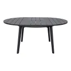 Extendable Round Table in Anthracite Aluminum, 170 cm - Rivara Viadurini