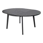Extendable Round Table in Anthracite Aluminum (170 cm) - Rivara Viadurini