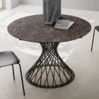 Round Table Extendable to 170 cm in Metal and HPL - Sorriso Viadurini