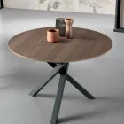 Extendable Round Table in Veneered Wood - Tonico Viadurini