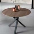 Extendable Round Table in Veneered Wood - Tonico
