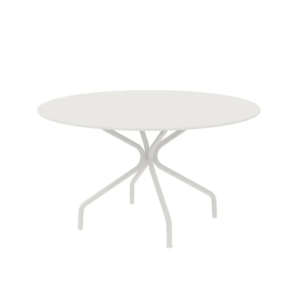Round Galvanized Steel Outdoor Table Made in Italy - Selvaggia Viadurini