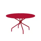 Round Galvanized Steel Outdoor Table Made in Italy - Selvaggia Viadurini