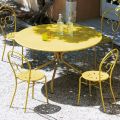 Round Galvanized Steel Outdoor Table Made in Italy - Selvaggia